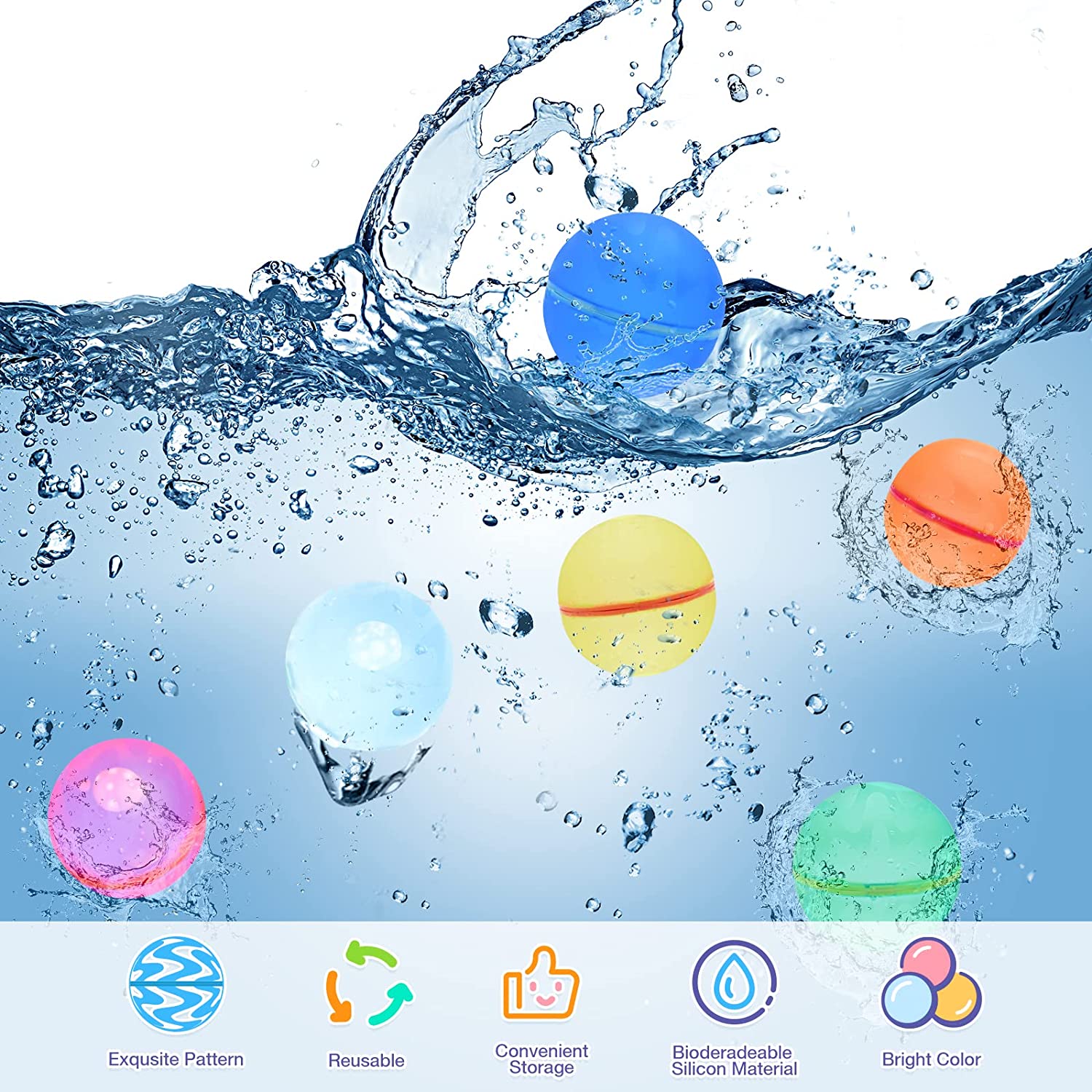 Reusable Water Balloons - 12 pcs