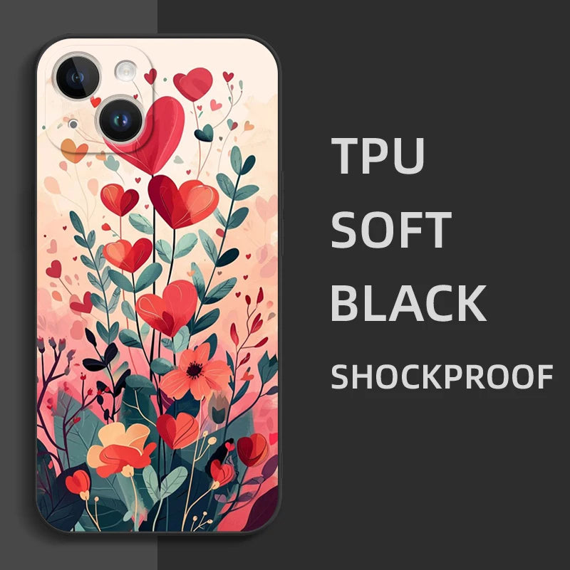 Heart iPhone 15 Plus/Pro/Pro Max Silicone Case - Soft Protective TPU Cover