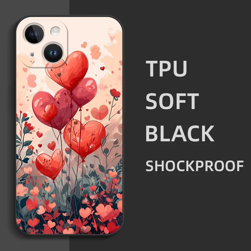 Heart iPhone 15 Plus/Pro/Pro Max Silicone Case - Soft Protective TPU Cover