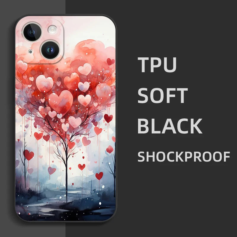 Heart iPhone 15 Plus/Pro/Pro Max Silicone Case - Soft Protective TPU Cover