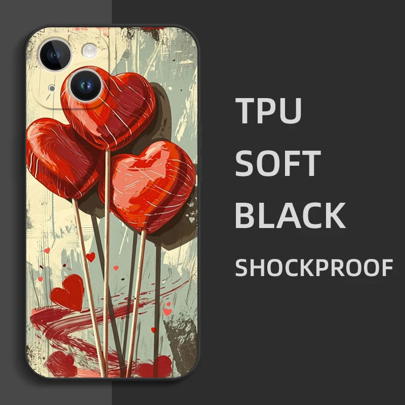 Heart iPhone 15 Plus/Pro/Pro Max Silicone Case - Soft Protective TPU Cover