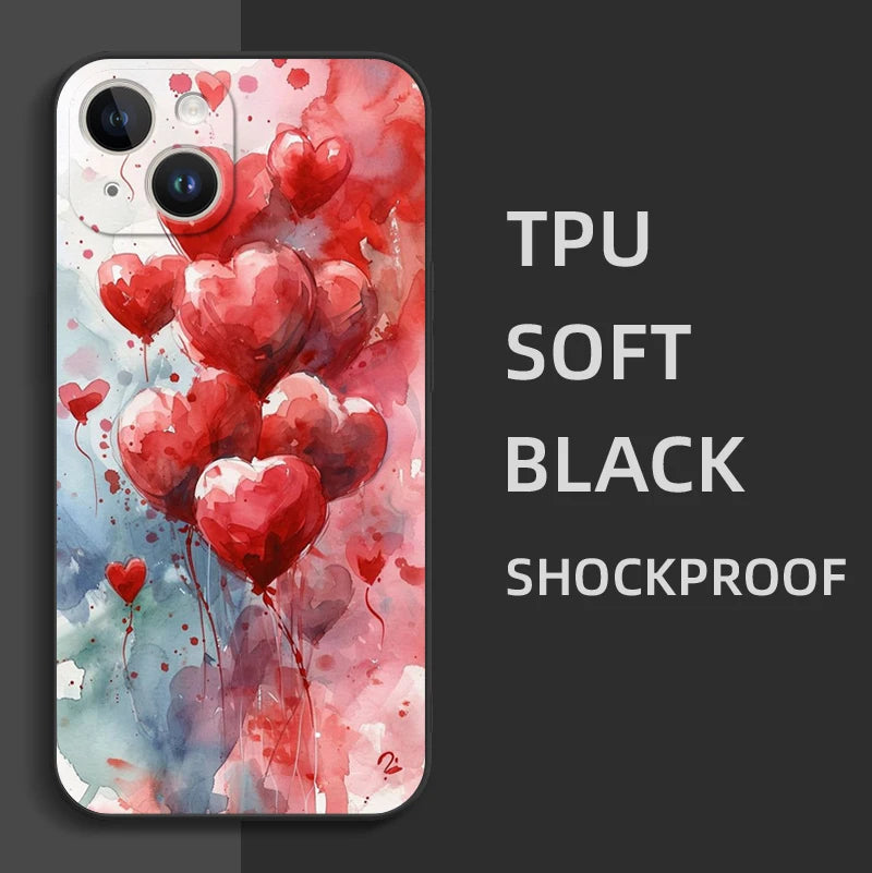 Heart iPhone 15 Plus/Pro/Pro Max Silicone Case - Soft Protective TPU Cover